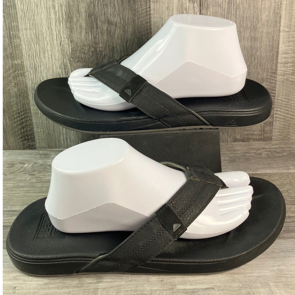 Reef Mens Cushion Phantom Black Flip Flop Sandals Size 10 EUR 43 Synthetic Upper